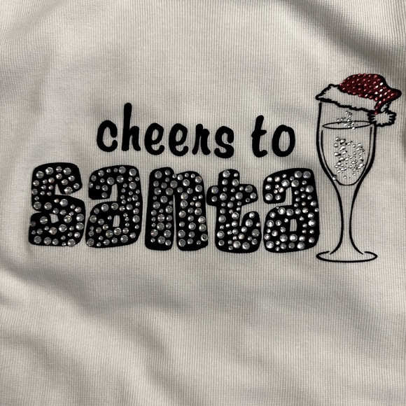Macys INC Cheers to Santa  white tank top sz med - Picture 4 of 4